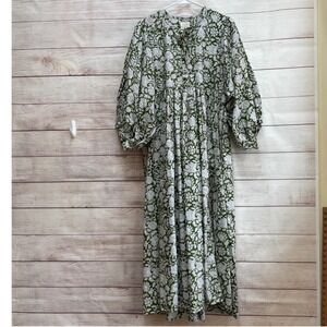 HOUSE OF SUNDAR SARA MAXI DRESS IN GREEN FLORAL PRINT